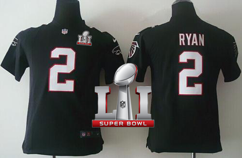 Nike Falcons #2 Matt Ryan Black Alternate Super Bowl LI 51 Youth Stitched NFL Elite Jersey